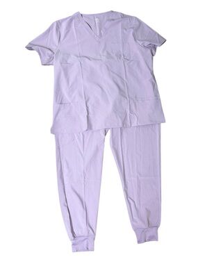 Cozy FitWomen's Lavender V-Neck Scrub Set